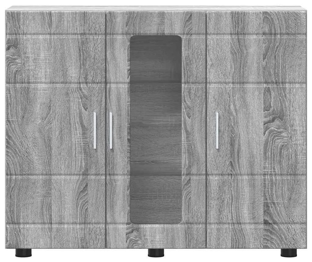 vidaXL Πλαϊνό γραφείο με ράφι με πόρτα Γκρι sonoma 55.5 x 29 x 100 εκ