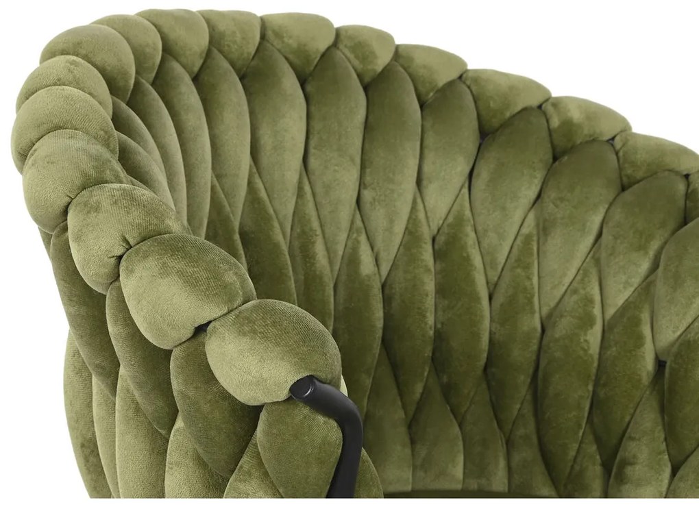 Καρέκλα DKD Home Decor Μαύρο Πράσινο πολυεστέρας Βελούδο Μέταλλο 66 x 60 x 84 cm