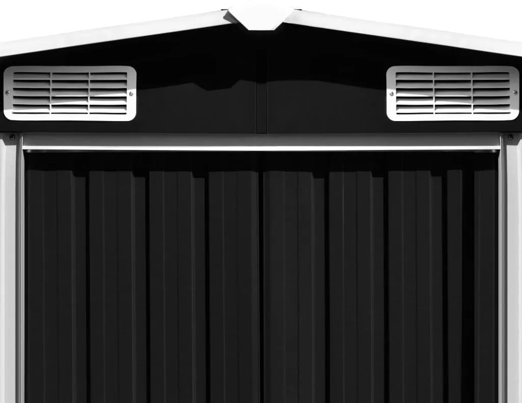 vidaXL Αποθήκη Κήπου Ανθρακί 257 x 779 x 181 εκ. Γαλβανισμένο Ατσάλι