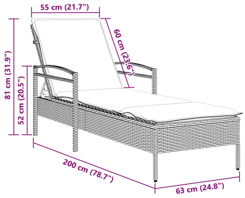 ΞΑΠΛΩΣΤΡΑ ΜΠΕΖ 63X200X81 ΕΚ. ΑΠΟ ΣΥΝΘΕΤΙΚΟ ΡΑΤΑΝ ΜΕ ΜΑΞΙΛΑΡΙ 368302