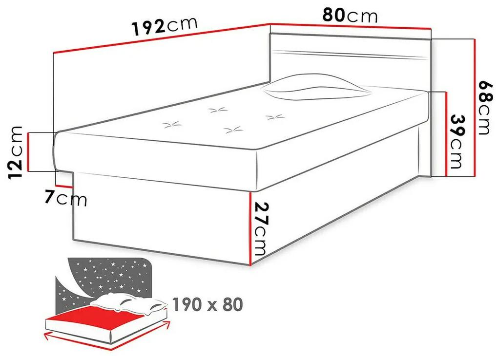 Κρεβάτι Dover 101, Μονόκλινο, Τυρκουάζ, 80x190, 80x192x68cm, 53 kg, Στρώμα: Ναι | Epipla1.gr