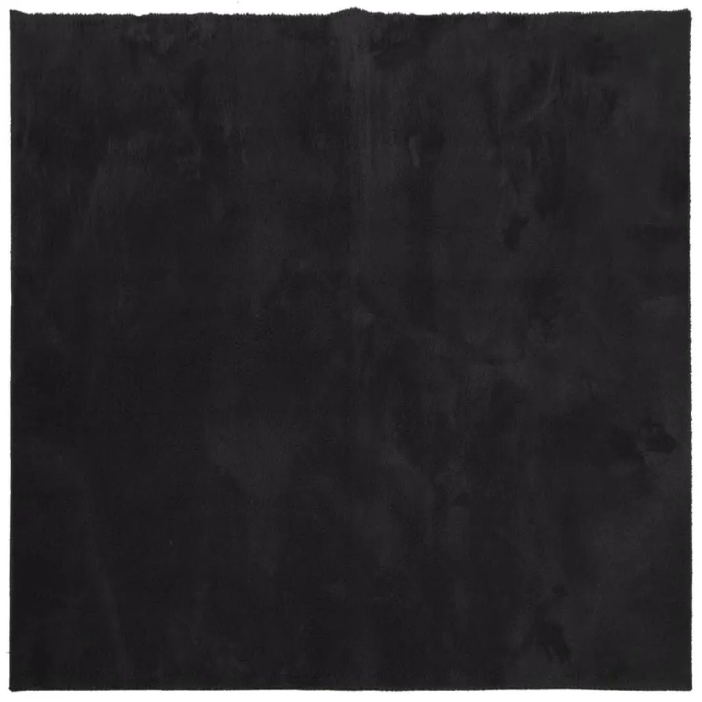 Χαλί HUARTE με Κοντό Πέλος Μαλακό/ Πλενόμενο Μαύρο 240x240 εκ. - Μαύρο