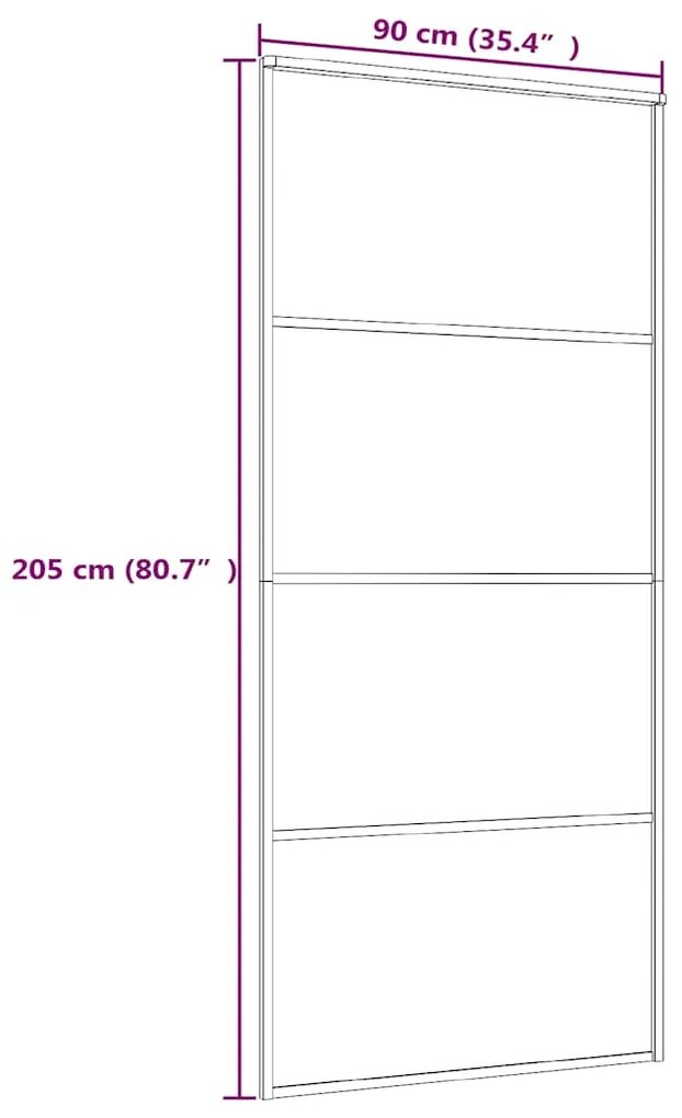 vidaXL Συρόμενη Πόρτα Λευκή 90 x 205 εκ. από Γυαλί ESG / Αλουμίνιο