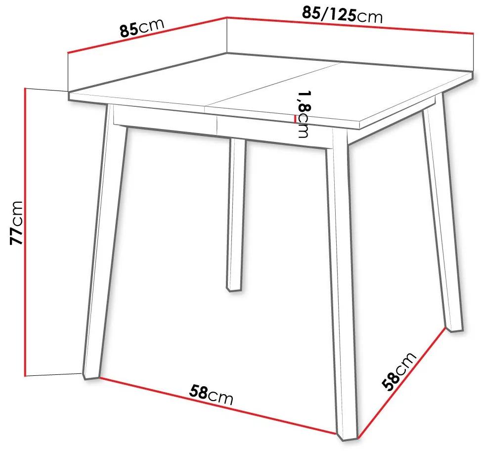 Τραπέζι Edmond 109, Άσπρο, Μαύρο, 77x85x85cm, 23 kg, Επιμήκυνση, Πλαστικοποιημένη μοριοσανίδα, Ξύλο | Epipla1.gr