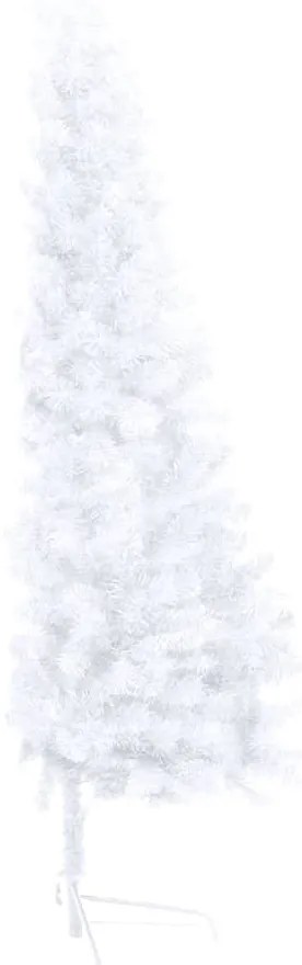 vidaXL Χριστ. Δέντρο Μισό Προφωτισμένο Τεχνητό Μπάλες Λευκό 240εκ