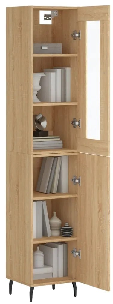 vidaXL Μπουφές Sonoma δρυς 34,5 x 34 x 180 εκ. από Επεξεργασμένο Ξύλο