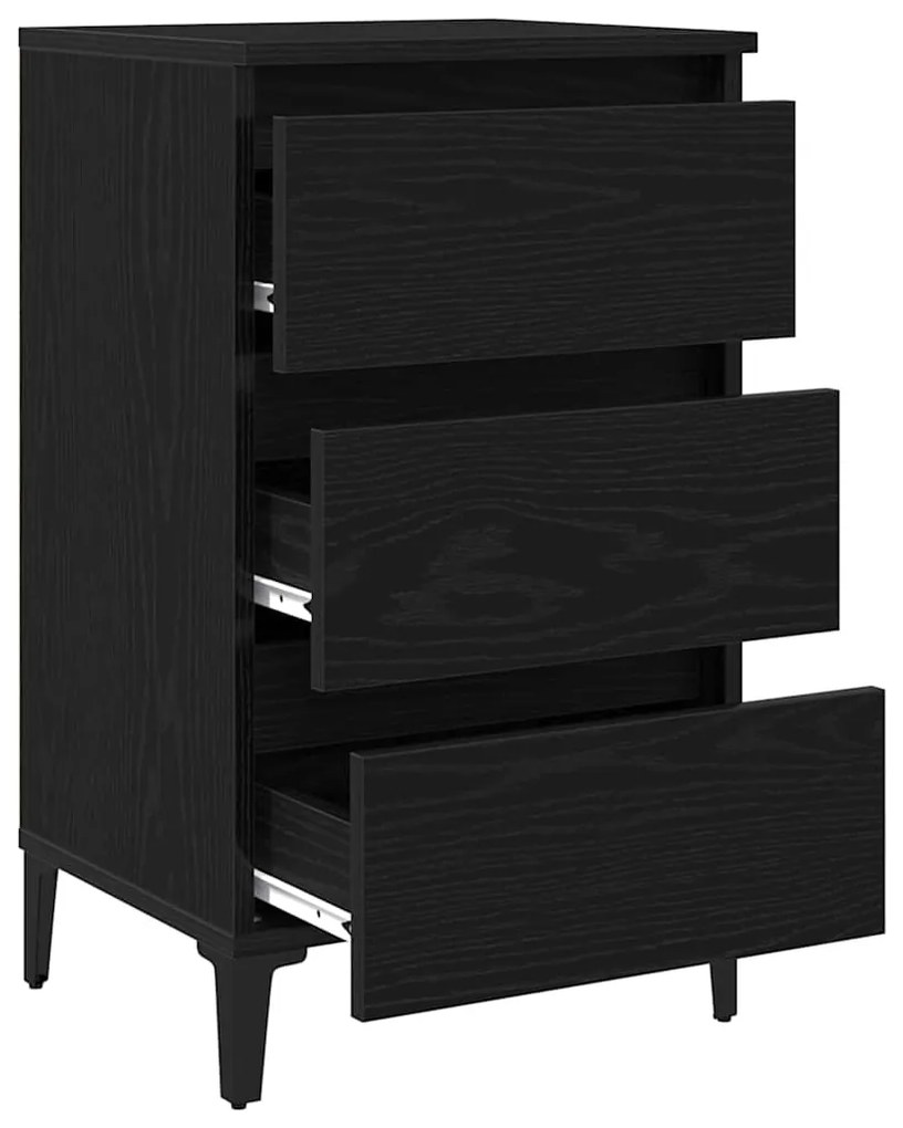 vidaXL Κομοδίνο Μαύρη Οξυά 40 x 35 x 69 εκ. Επεξεργασμένο ξύλο