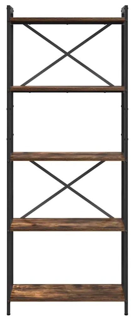 vidaXL Βιβλιοθήκη Καπνιστή δρυς 60 x 30 x 153 εκ Επεξεργασμένο ξύλο
