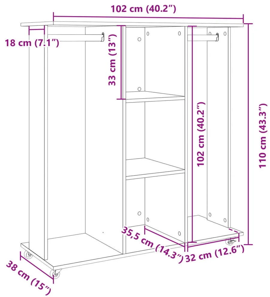 ΝΤΟΥΛΑΠΑ ΜΕ ΡΟΔΑΚΙΑ ΜΑΥΡΟ 102X38X110 ΕΚ. ΑΠΟ ΕΠΕΞΕΡΓΑΣΜΕΝΟ ΞΥΛΟ 848032