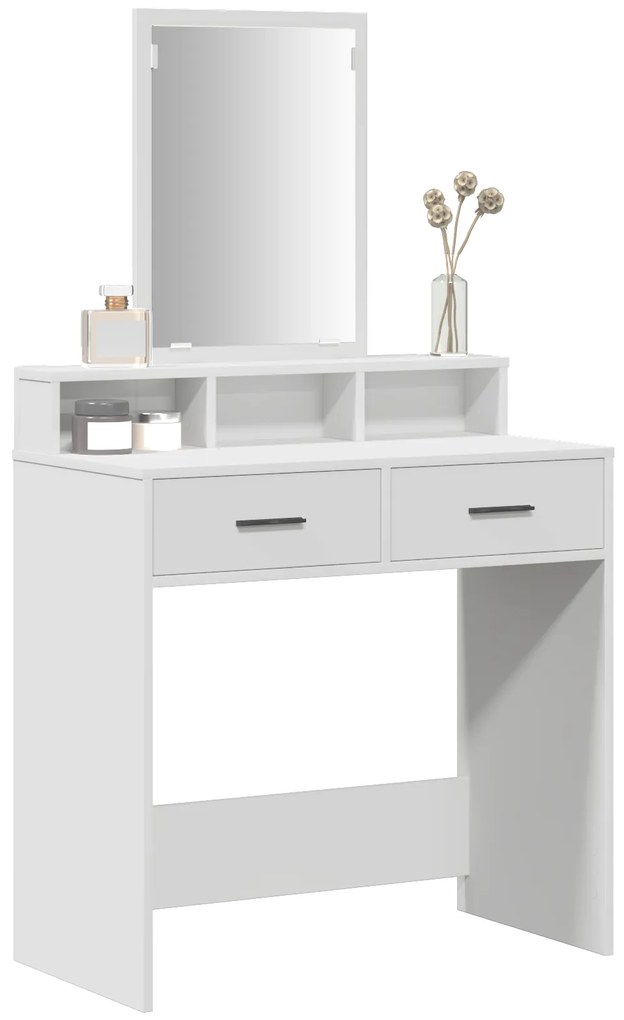 vidaXL Τουαλέτα με Συρτάρια Λευκή 79x41x140 εκ
