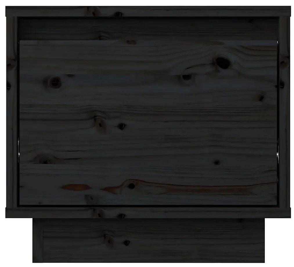 vidaXL Κομοδίνα 2 τεμ. Μαύρα 35 x 34 x 32 εκ. από Μασίφ Ξύλο Πεύκου