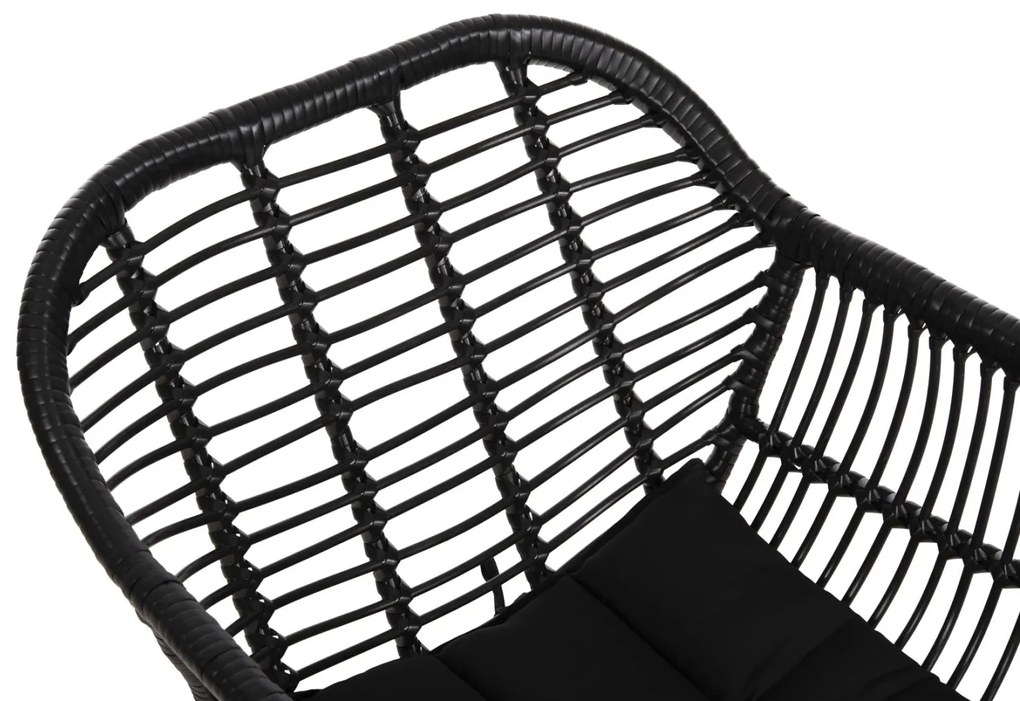 Καρέκλα Πολυθρόνα ALLEGRA C5450.32 Μεταλλική με Μαύρο Wicker &amp; Μαξιλάρι 58x59x82Υεκ. 58x59x82 εκ.