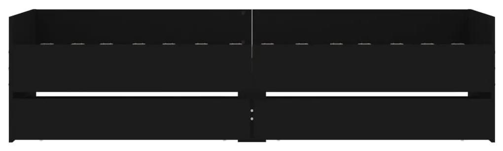 vidaXL Πλαίσιο Κρεβατιού με Συρτάρια Μαύρο 90 x 190 εκ.