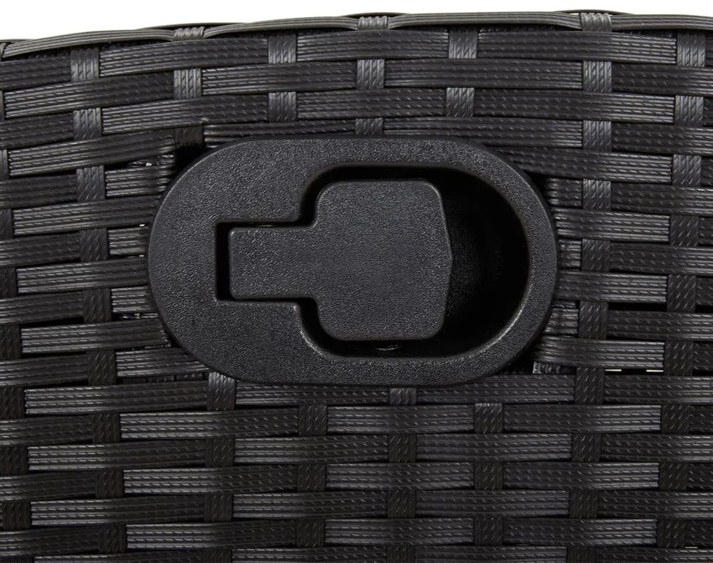 Σετ Τραπεζαρίας Κήπου 7 Τεμ. Μαύρο Συνθετικό Ρατάν με Μαξιλάρια 3212958