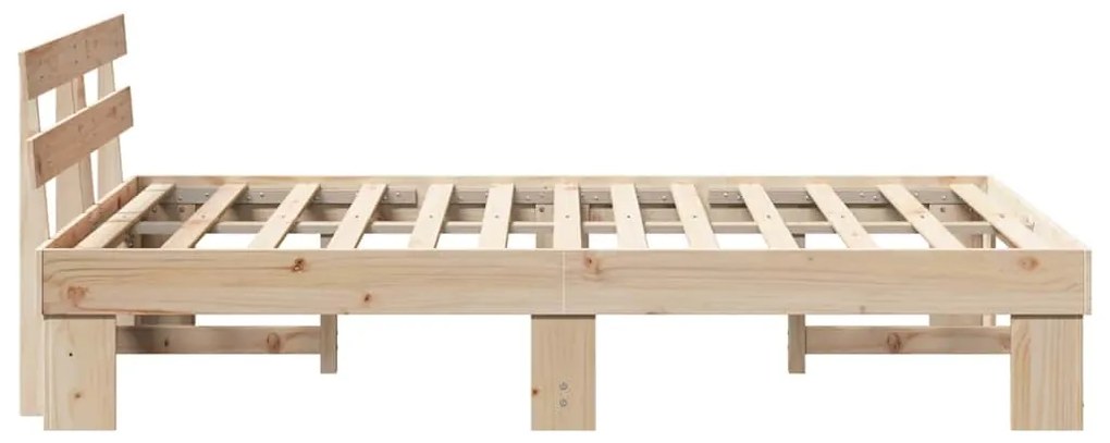 vidaXL Σκελετός Κρεβατιού Φυσικό 140 x 190 cm Στερεά ξυλεία πεύκου