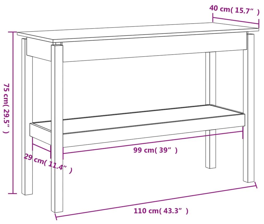 vidaXL Τραπέζι Κονσόλα 110 x 40 x 75 εκ. από Μασίφ Ξύλο Πεύκου