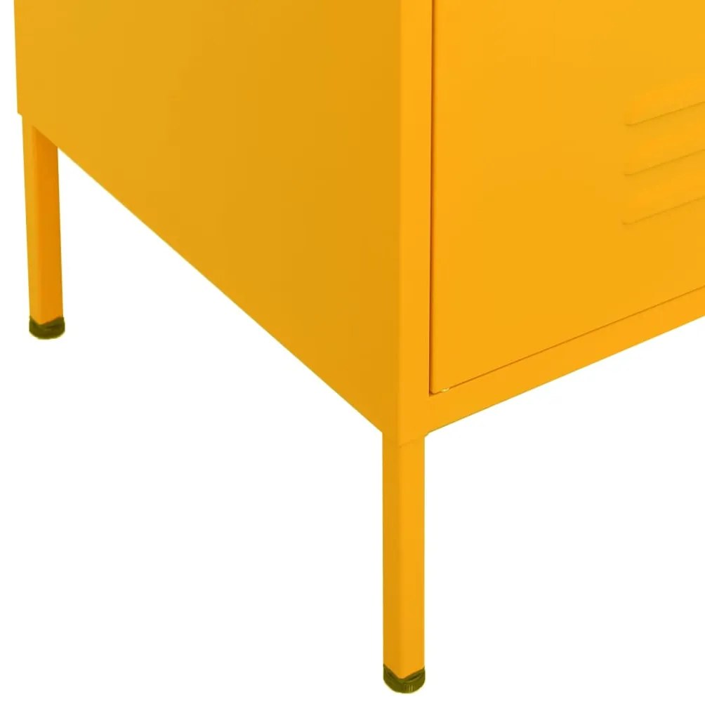 vidaXL Ντουλάπι Αποθήκευσης Μουσταρδί 80x35x101,5 εκ. από Ατσάλι