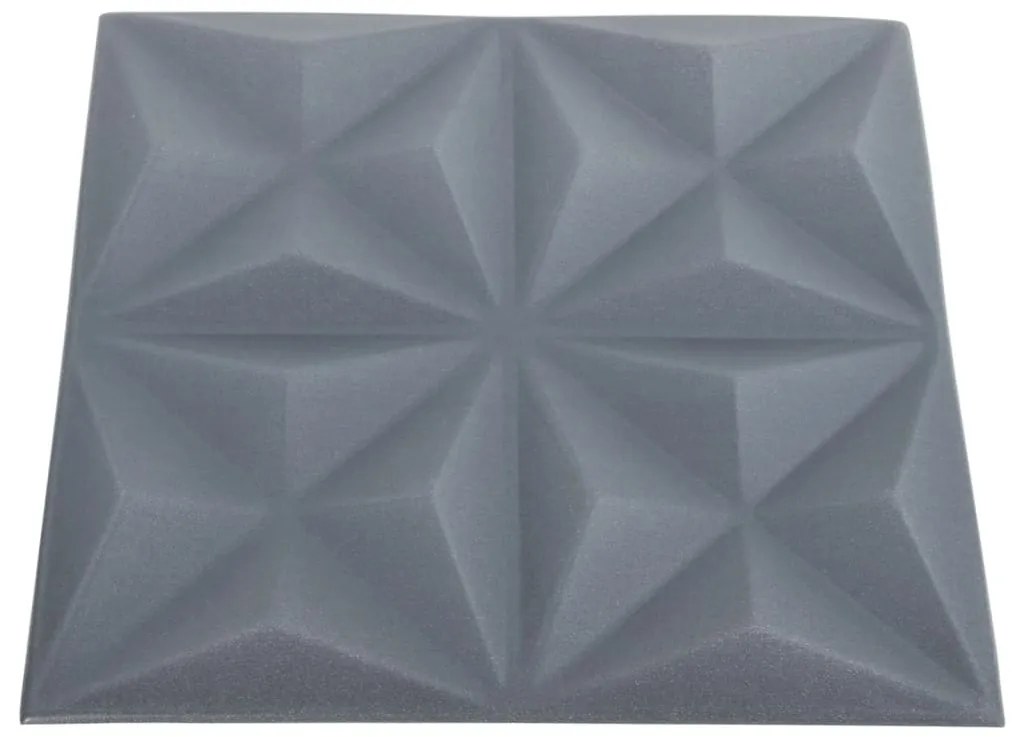 vidaXL Πάνελ Τοίχου 3D 48 τεμ. Γκρι Origami 50 x 50 εκ. 12 μ²