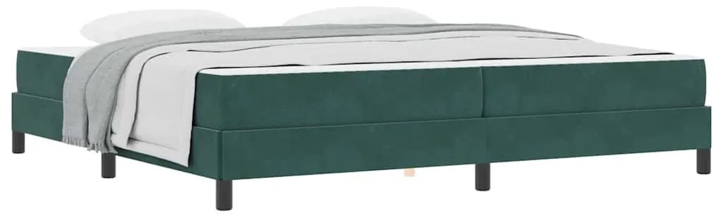 vidaXL Κρεβάτι box spring με στρώμα Σκούρο Πράσινο 200 x 200 cm