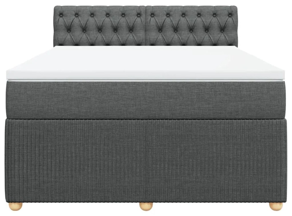 ΚΡΕΒΑΤΙ BOXSPRING ΜΕ ΣΤΡΩΜΑ ΣΚΟΥΡΟ ΓΚΡΙ 140X190 ΕΚ. ΥΦΑΣΜΑΤΙΝΟ 3287459