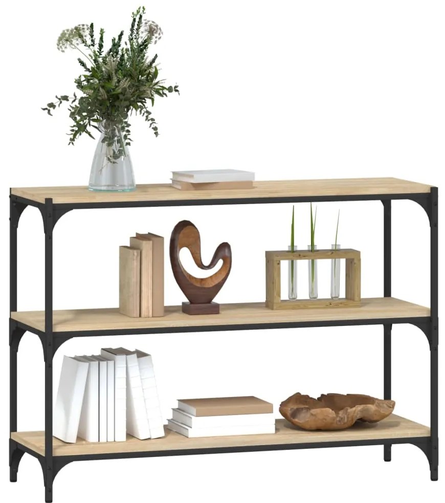 vidaXL Βιβλιοθήκη Sonoma Δρυς 100x33x70,5 εκ. Επεξεργ. Ξύλο &amp; Ατσάλι