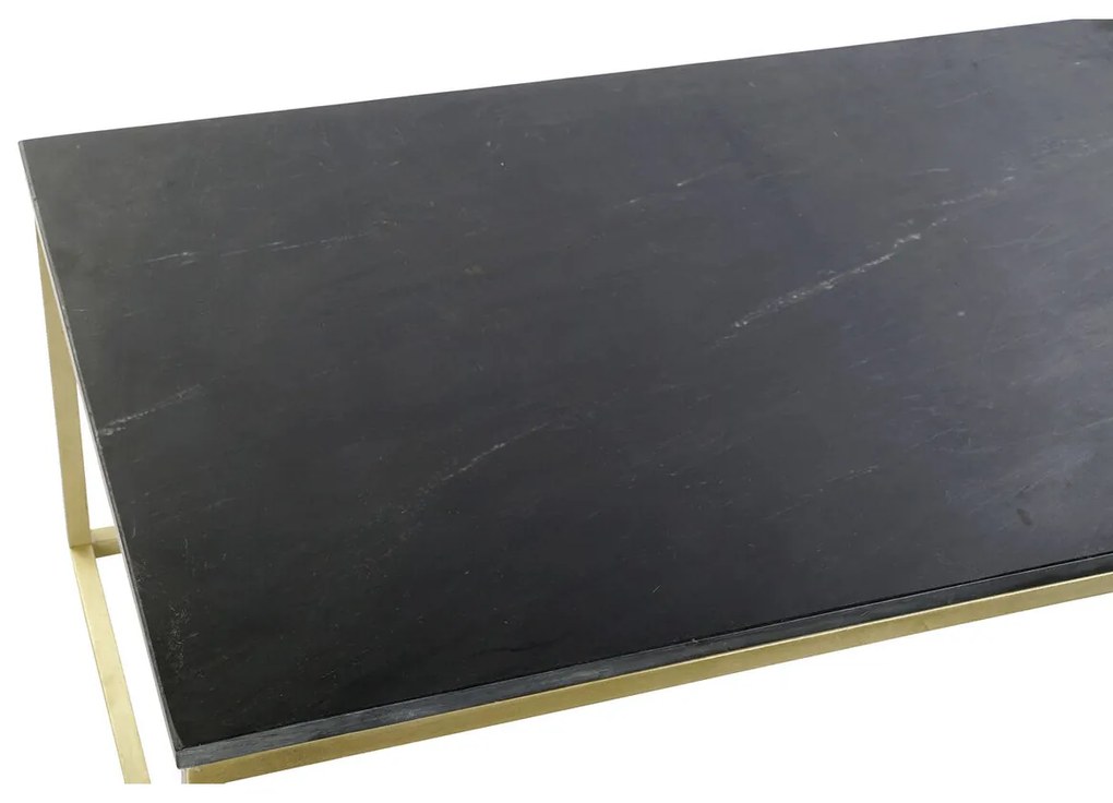 Τραπεζάκι Καφέ DKD Home Decor Μαύρο Χρυσό Μάρμαρο Σίδερο 100 x 61 x 43 cm