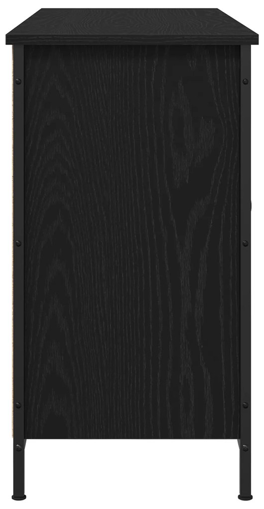 vidaXL ντουλάπι τηλεόρασης Μαύρης Δρυός 101x35x65 εκ Επεξεργασμένο Ξύλο και Χάλυβας