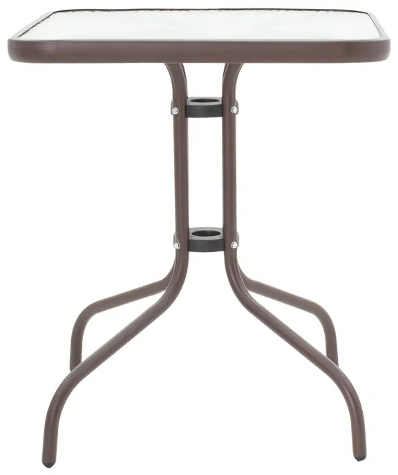 Tραπεζαρία Obbi-Watson pakoworld σετ 3τεμ καφέ μέταλλο-pe rattan 60x60x70εκ