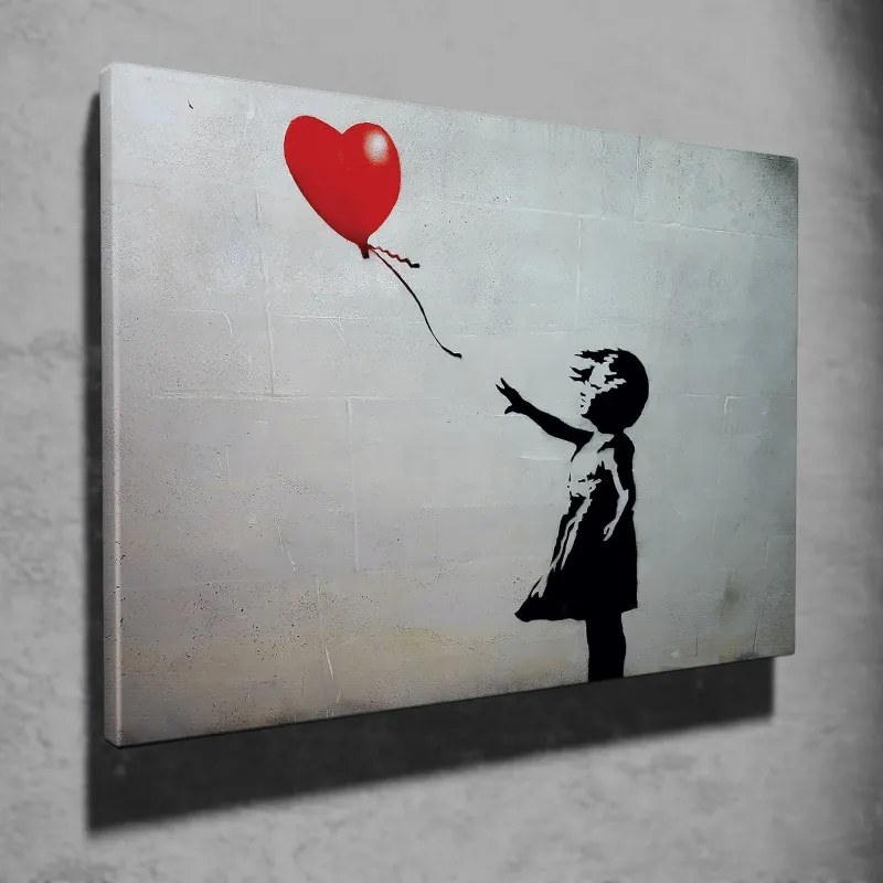 Διακοσμητικός πίνακας Wallxpert 966BRS1111, The girl with the balloon by Banksy, 50x70 cm, Πολύχρωμος