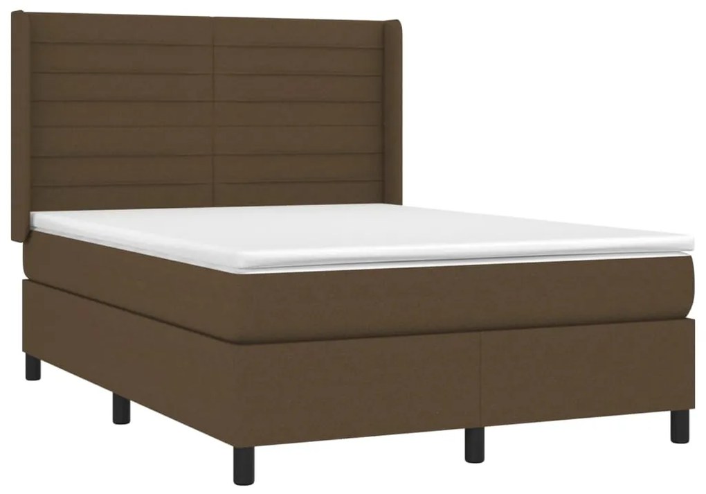 ΚΡΕΒΑΤΙ BOXSPRING ΜΕ ΣΤΡΩΜΑ ΣΚΟΥΡΟ ΚΑΦΕ 140X190 ΕΚ. ΥΦΑΣΜΑΤΙΝΟ 3131508