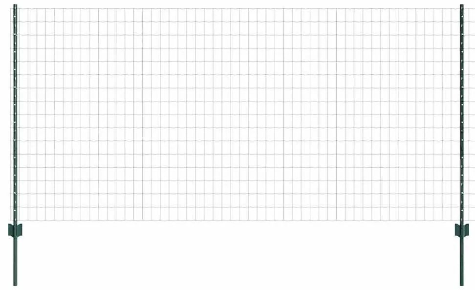 vidaXL Φράχτης με Στήλες. Πράσινο 1.2 x 10 m Ατσάλι