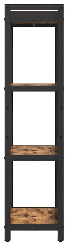 vidaXL Βιβλιοθήκη Καπνιστή δρυς 40 x 30 x 118 εκ Επεξεργασμένο ξύλο