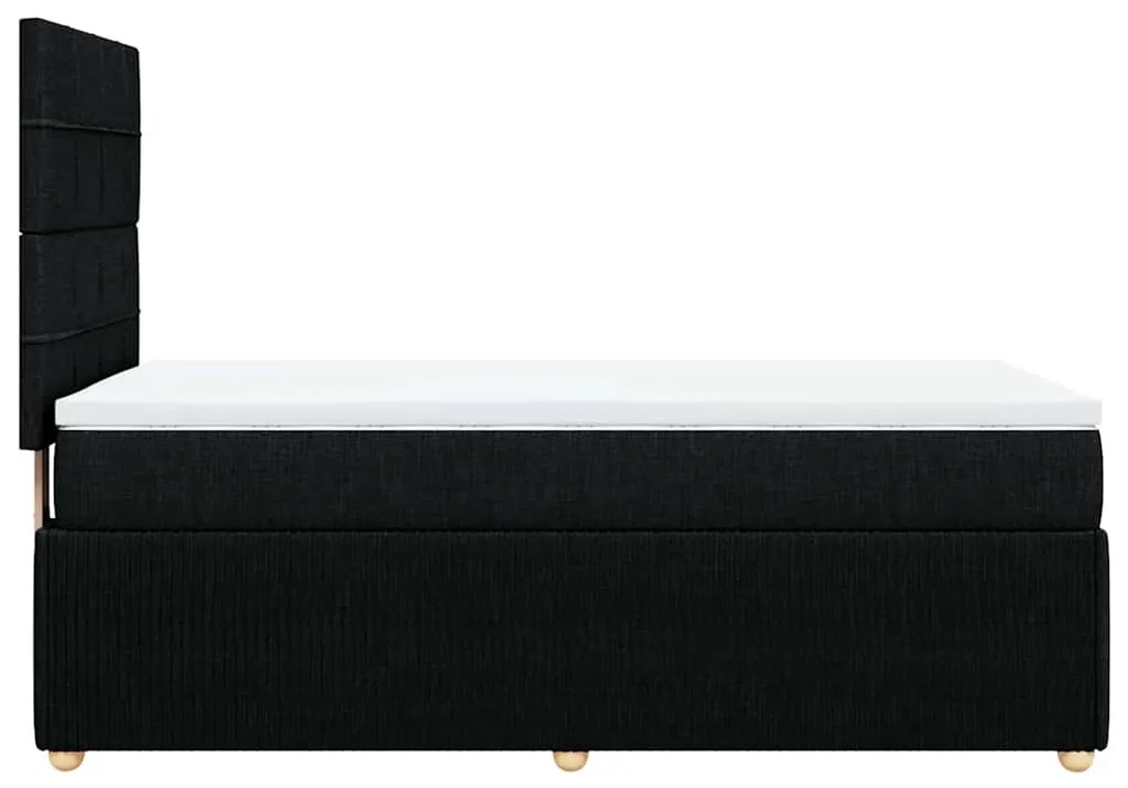 vidaXL Κρεβάτι Boxspring με Στρώμα Μαύρο 80 x 200 εκ. Υφασμάτινο