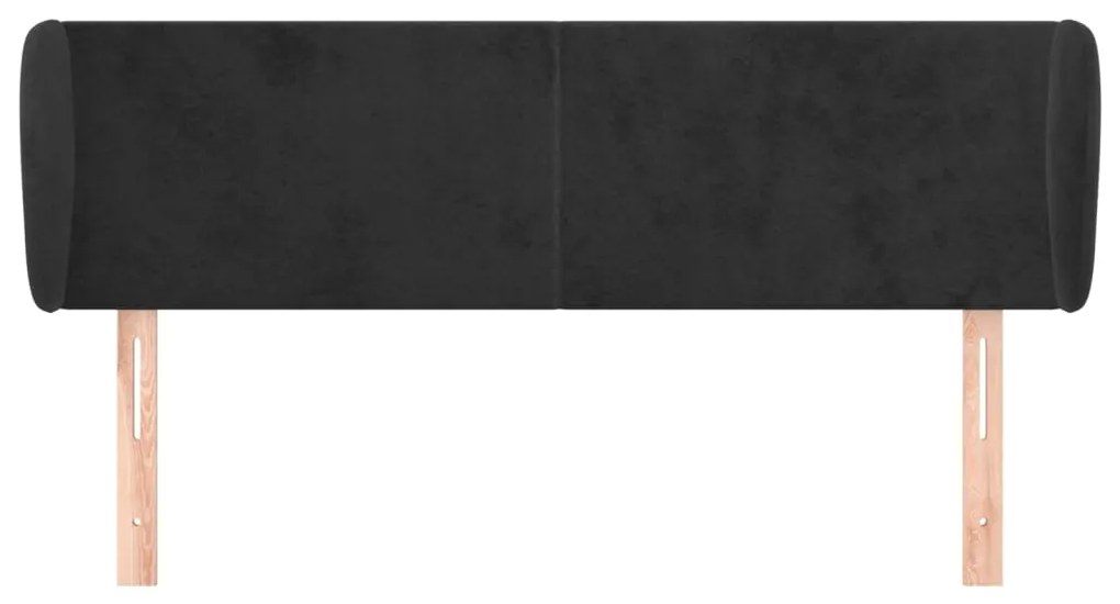 Κεφαλάρι με Πτερύγια Μαύρο 147x23x78/88 εκ. Βελούδινο 3116914