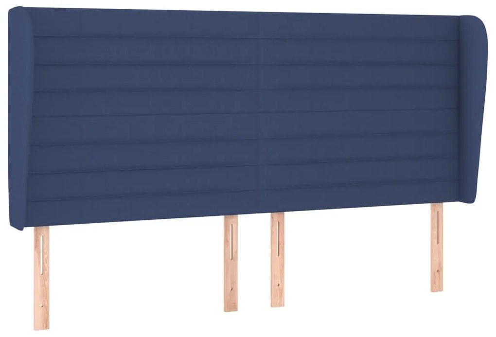 vidaXL Κρεβάτι Boxspring με Στρώμα Μπλε 180x200 εκ. Υφασμάτινο