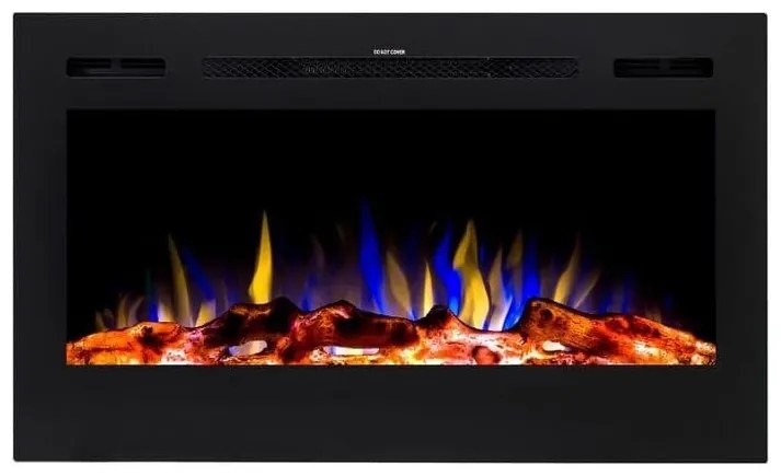 Ηλεκτρικό Τζάκι Επιτοίχιο-Ένθετο 1600W Εφέ φλόγας London Hitense-London-Μαύρο London