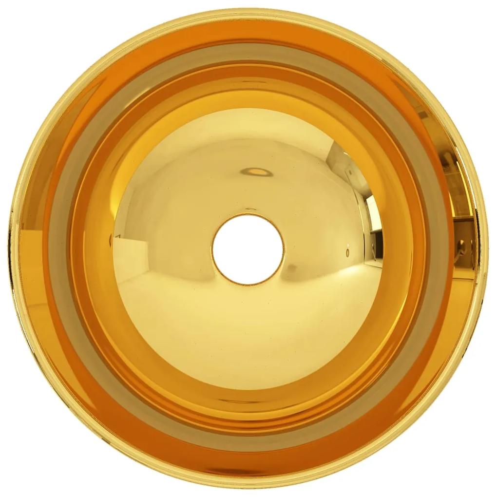 vidaXL Νιπτήρας Χρυσός 28 x 10 εκ. Κεραμικός
