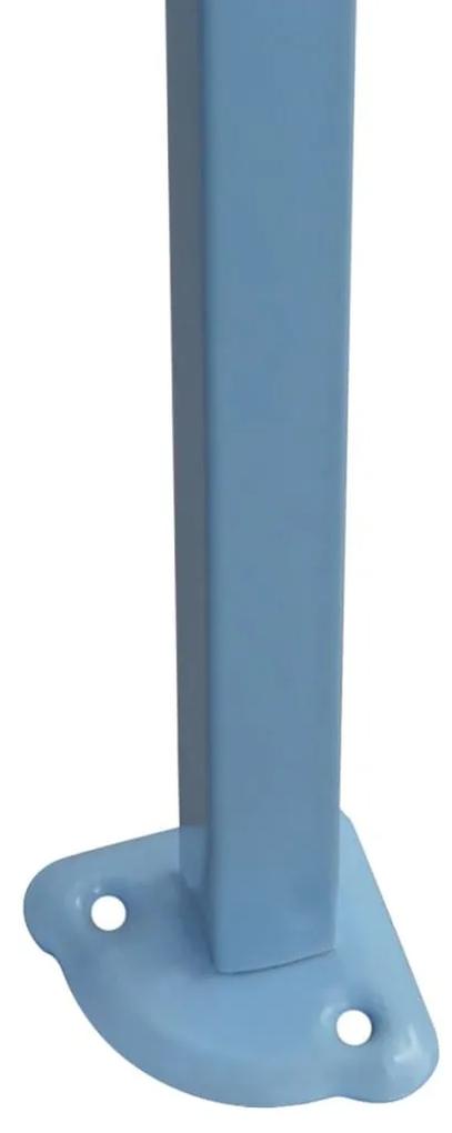 Κιόσκι Πτυσσόμενο με 4 Πλευρικά Τοιχώματα Μπλε 3x6 μ. Ατσάλινο - Μπλε