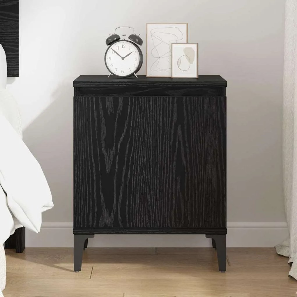 vidaXL Κομοδίνο Μαύρη δρυς 40 x 30 x 50 cm Επεξεργασμένο ξύλο
