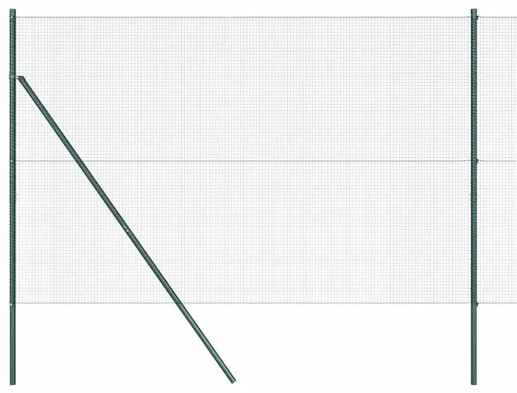 vidaXL Φράχτης με Στήλες. Πράσινο 1.6 x 10 m Ατσάλι