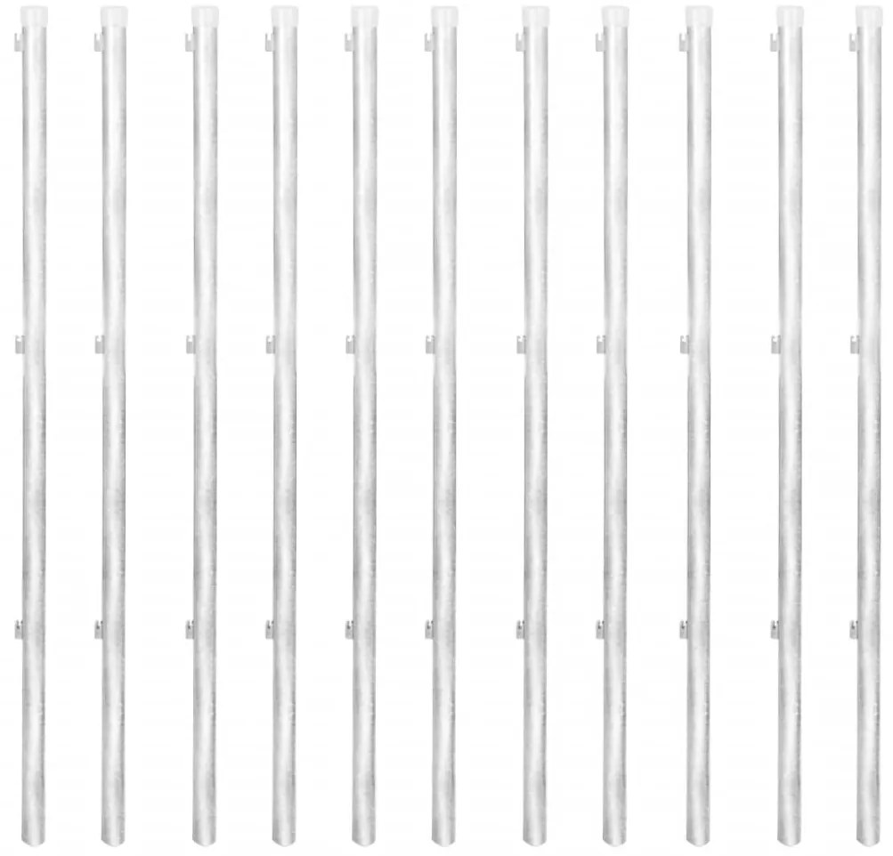 vidaXL Συρματόπλεγμα 25 x 0,8 μ. Γαλβανισμένο Ατσάλι + Στύλοι/Βάσεις