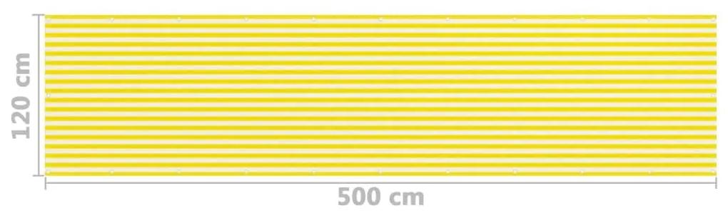 Διαχωριστικό Βεράντας Κίτρινο / Λευκό 120 x 500 εκ. από HDPE - Πολύχρωμο