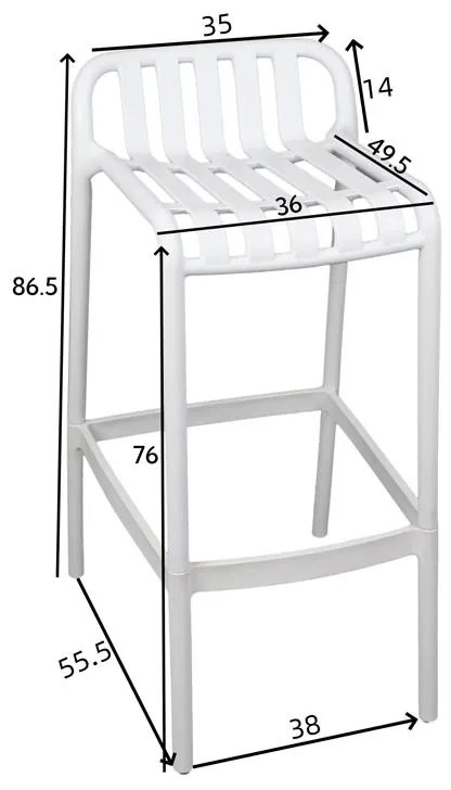 Σκαμπό μπαρ Laudre pp σε απόχρωση cappucino 56x36x87εκ 56x36x87 εκ.