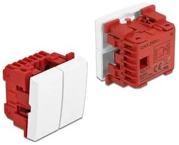 DELOCK module διακόπτης Easy 45 81363, διπλός, 1-pole, 1-way, λευκός