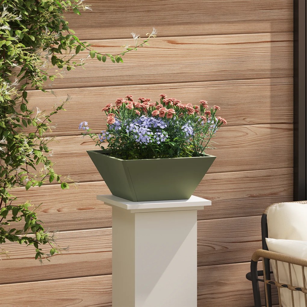 vidaXL Γλάστρα Κήπου  Πράσινη Μεταλλική 35x35x15 cm από χάλυβα