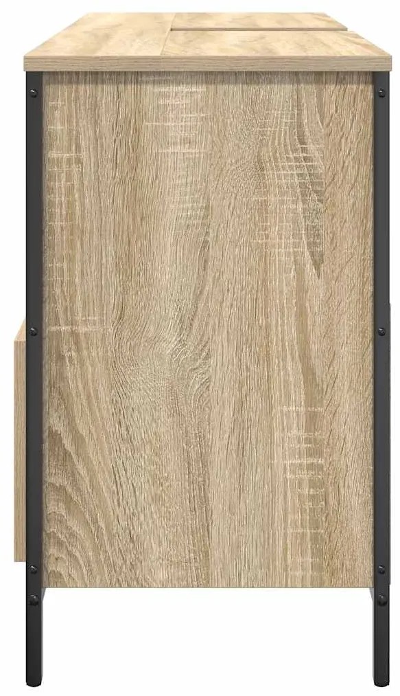 vidaXL Ντουλάπι νιπτήρα μπάνιου με συρτάρια Sonoma Δρυς 90x34,5x60 εκ.