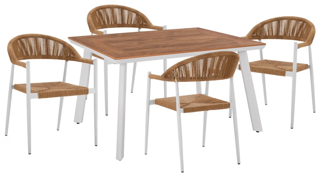 ΣΕΤ ΤΡΑΠΕΖΑΡΙΑ 5ΤΜΧ ΜΕ ΤΡΑΠΕΖΙ POLYWOOD 120Χ80 & ΠΟΛΥΘΡΟΝΕΣ ΛΕΥΚΕΣ FB911426 9997861