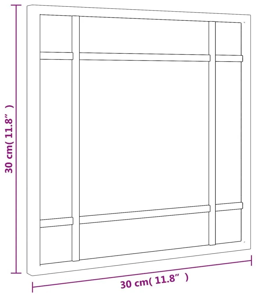 Καθρέφτης Τοίχου Τετράγωνος Μαύρος 30 x 30 εκ. από Σίδερο - Μαύρο