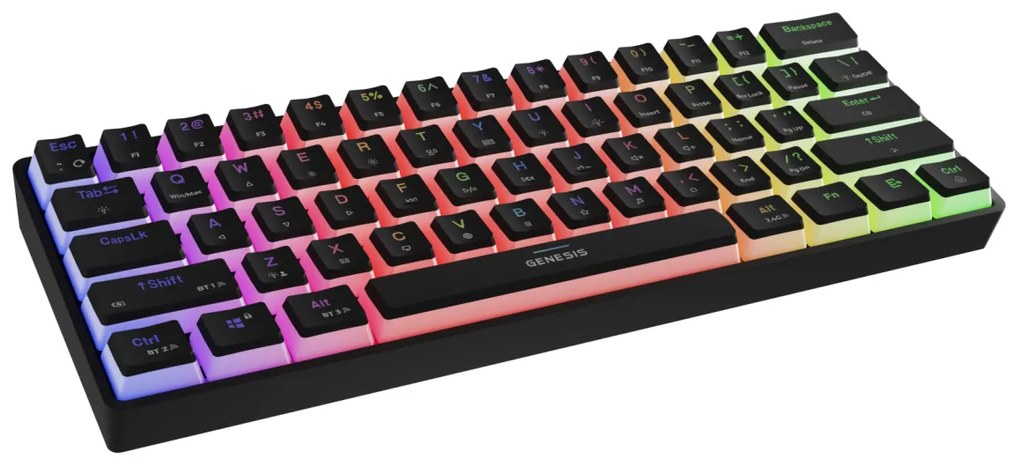 Genesis NKG-2196 Thor 660 G2 Gaming Μηχανικό Πληκτρολόγιο 60% με Gateron Brown διακόπτες και RGB φωτισμό (Αγγλικό US)