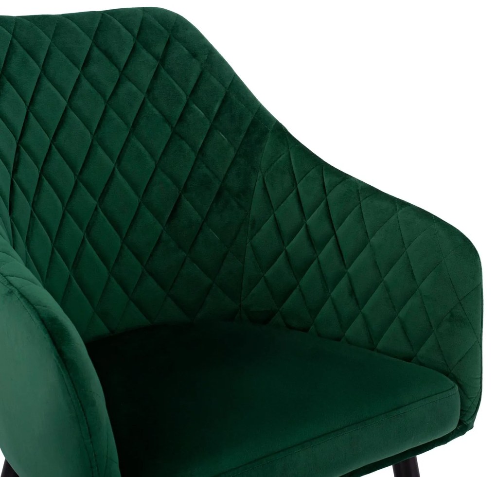 Καρέκλα-Πολυθρόνα CHARLES Βελούδο Κυπαρισσί 52x60x89Υεκ. 2αδα 52x60x89 εκ.